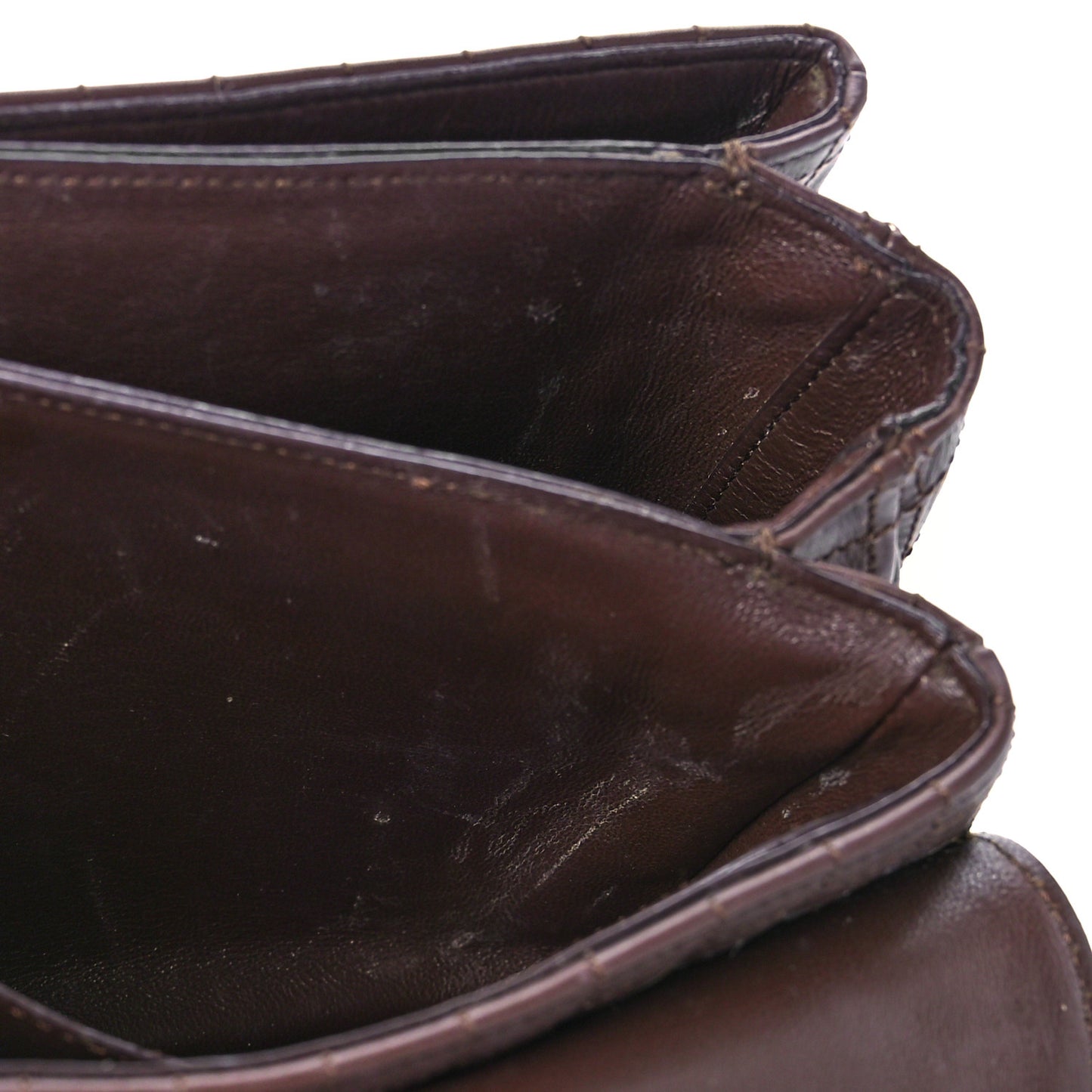 Calfskin Quilted Medium C Bag Dark Brown
