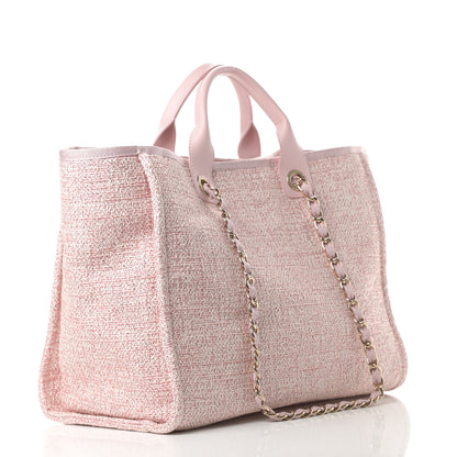 Chanel Straw Lurex Medium Deauville Tote Pink 3 of 11