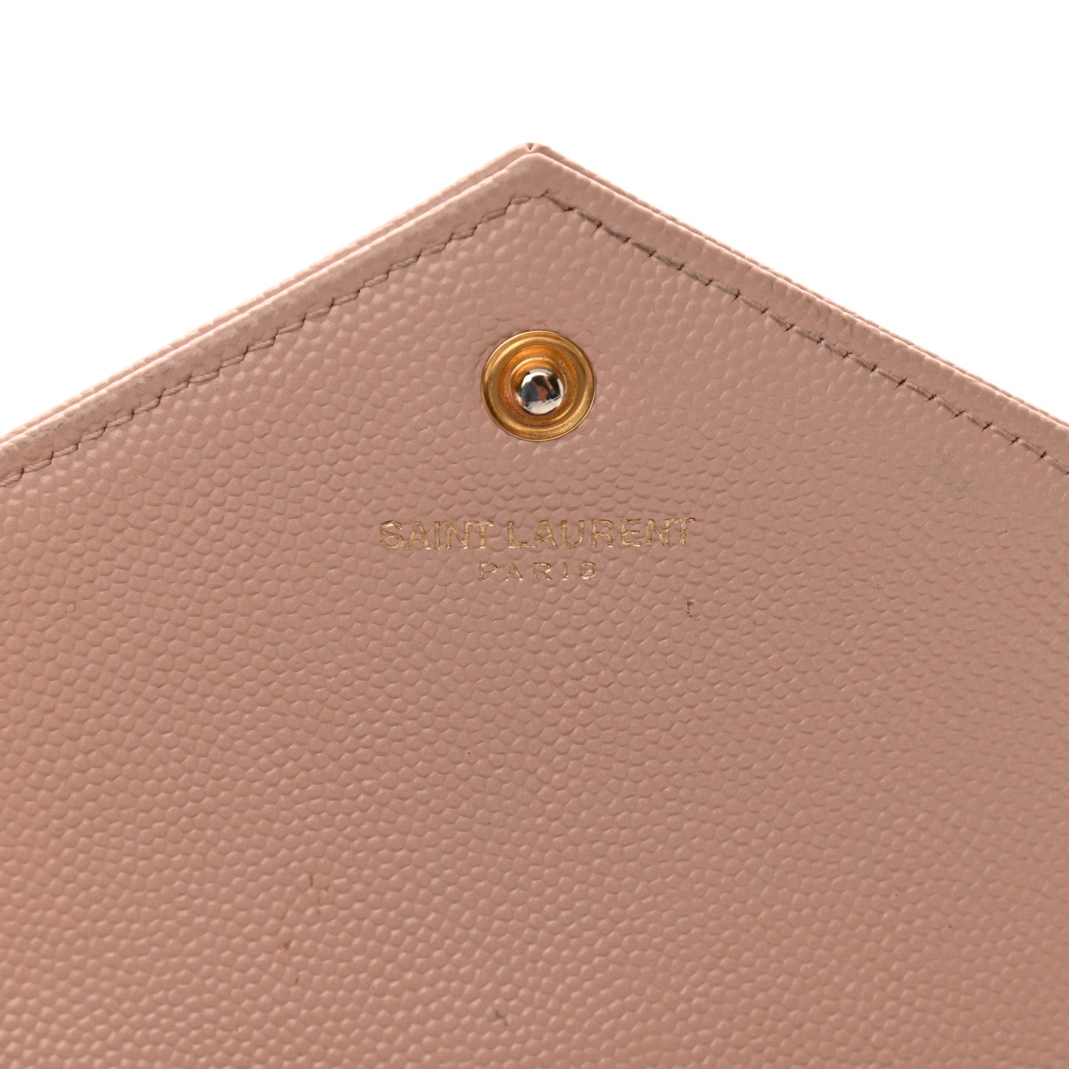 Saint Laurent Grain De Poudre Matelasse Chevron Monogram Chain Wallet Pale Pink 6 of 14