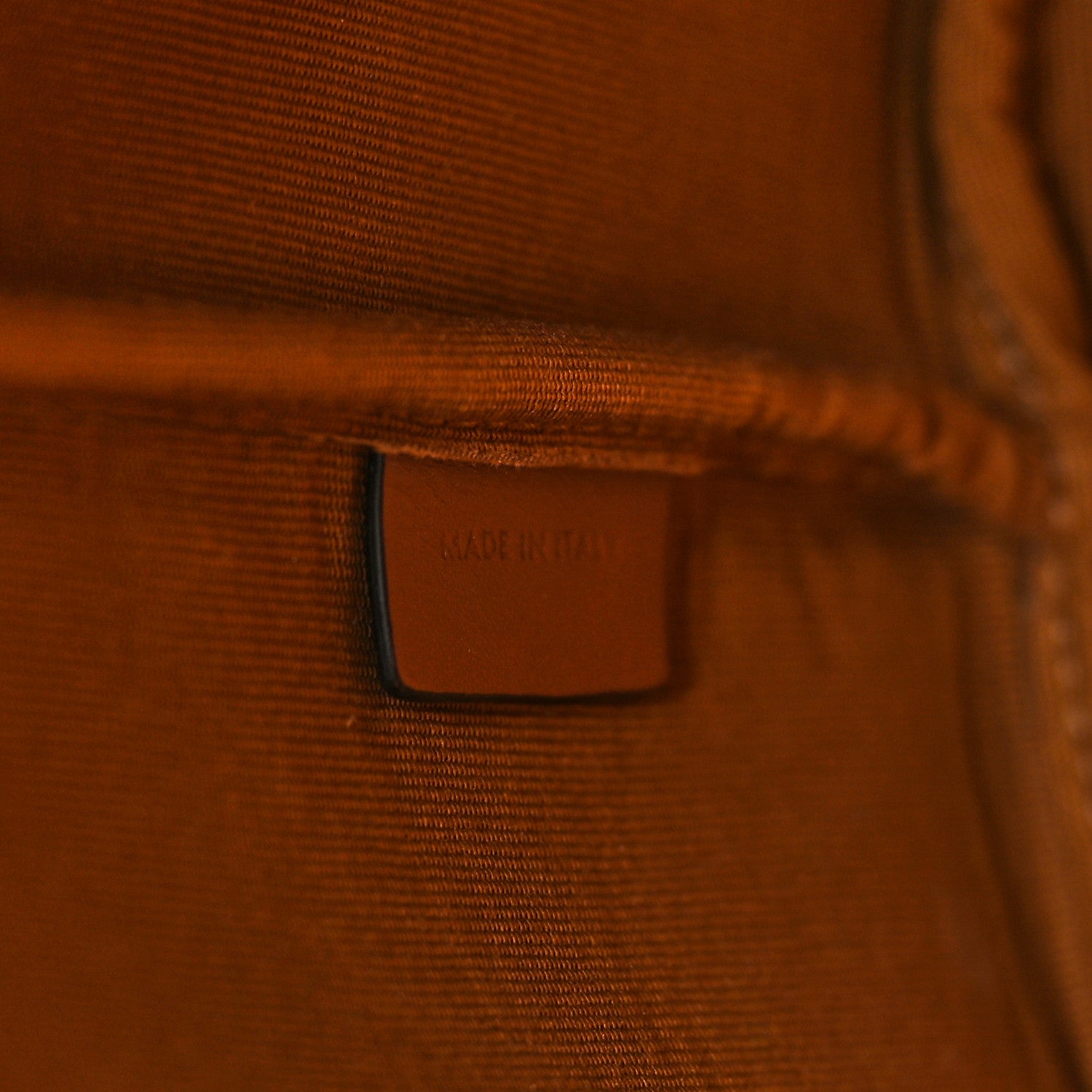 Celine Triomphe Canvas Calfskin Clara Drawstring Bucket Bag Tan 6 of 9