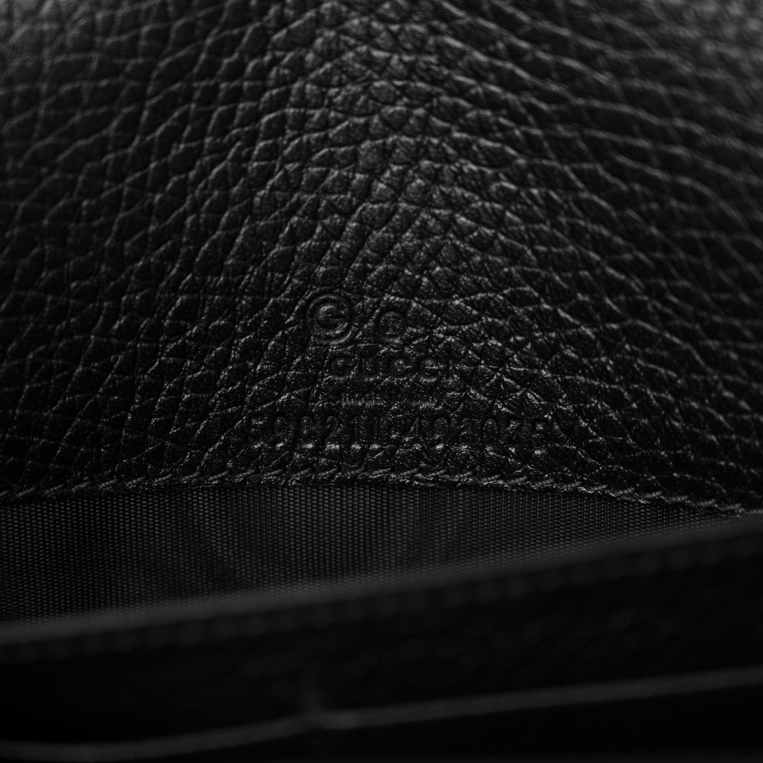 Gucci Pebbled Calfskin Soho Wallet On Chain Black 6 of 11