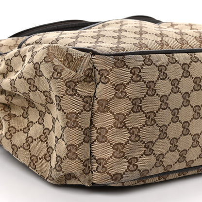 Gucci Monogram Natural Pigskin Large Diaper Bag Beige Ebony Cocoa Dark Chocolate 9 of 16