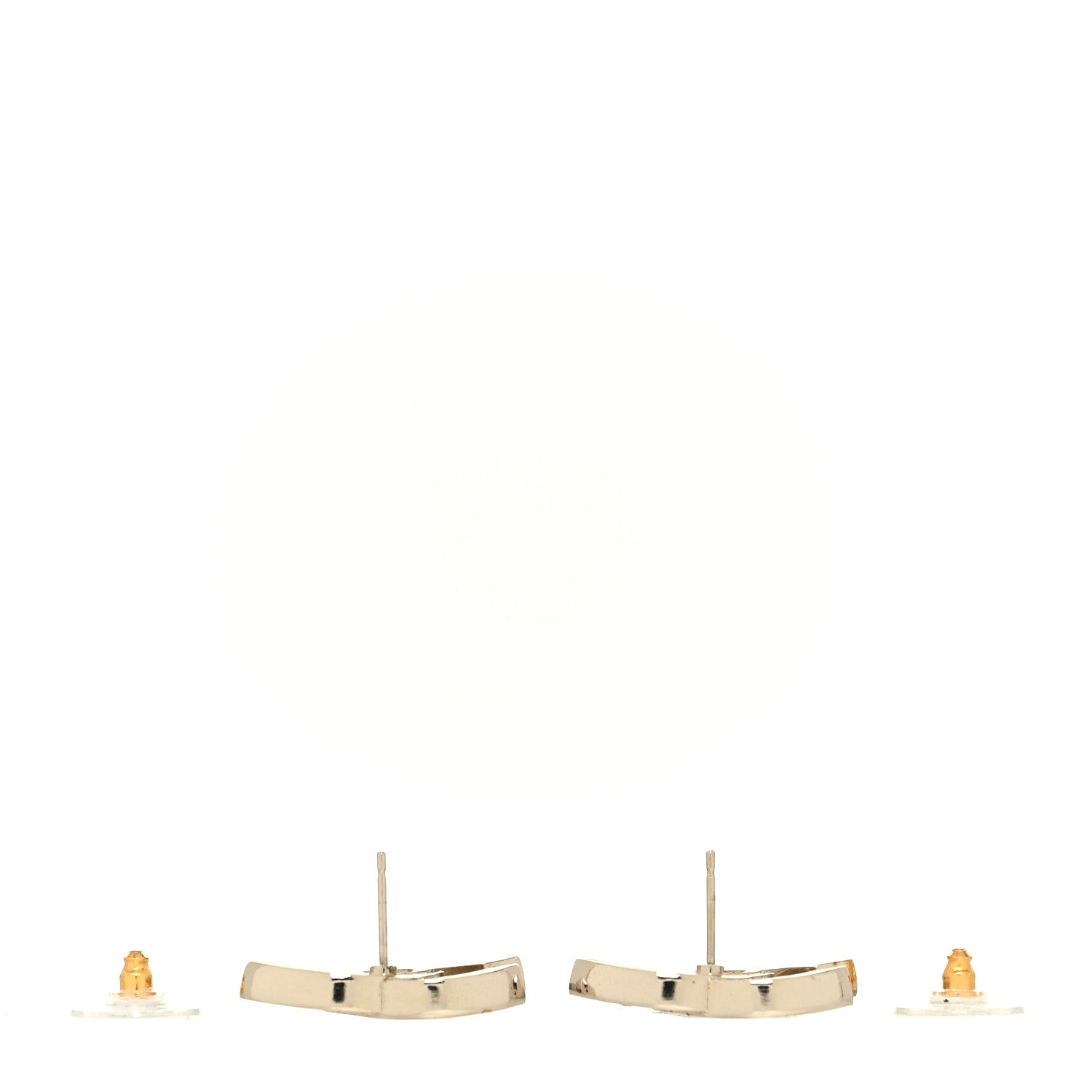 Chanel Crystal CC Earrings Light Gold 3 of 4