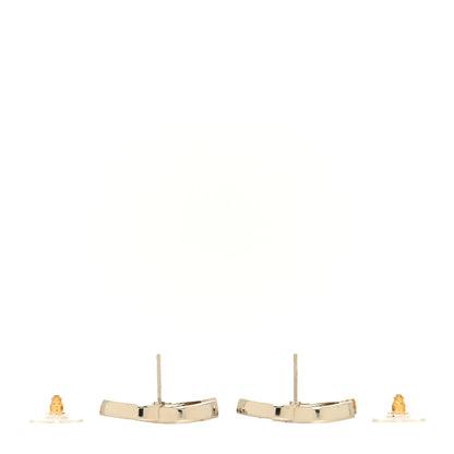 Chanel Crystal CC Earrings Light Gold 3 of 4