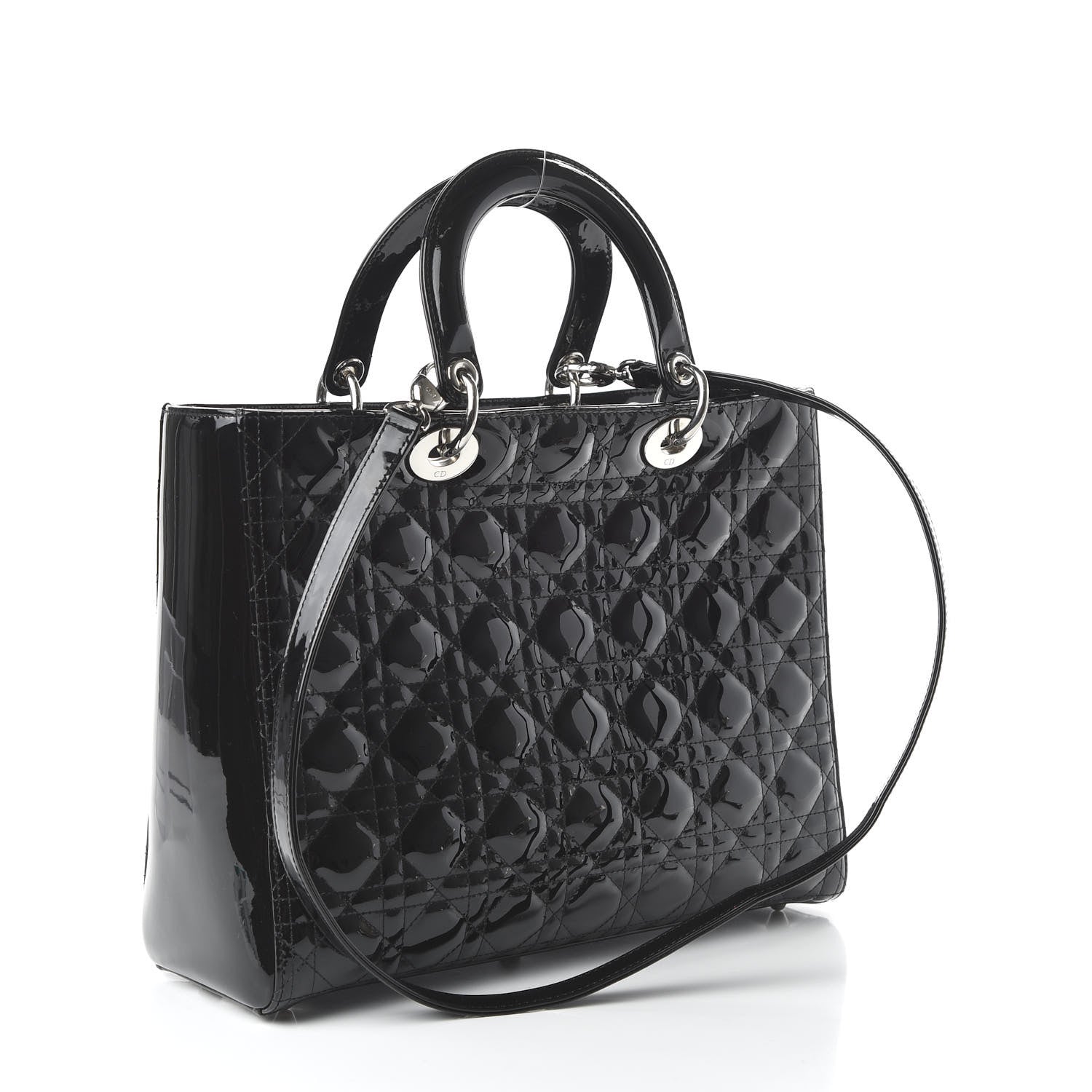 Christian Dior Patent Cannage Large Lady Dior Black 4 of 10