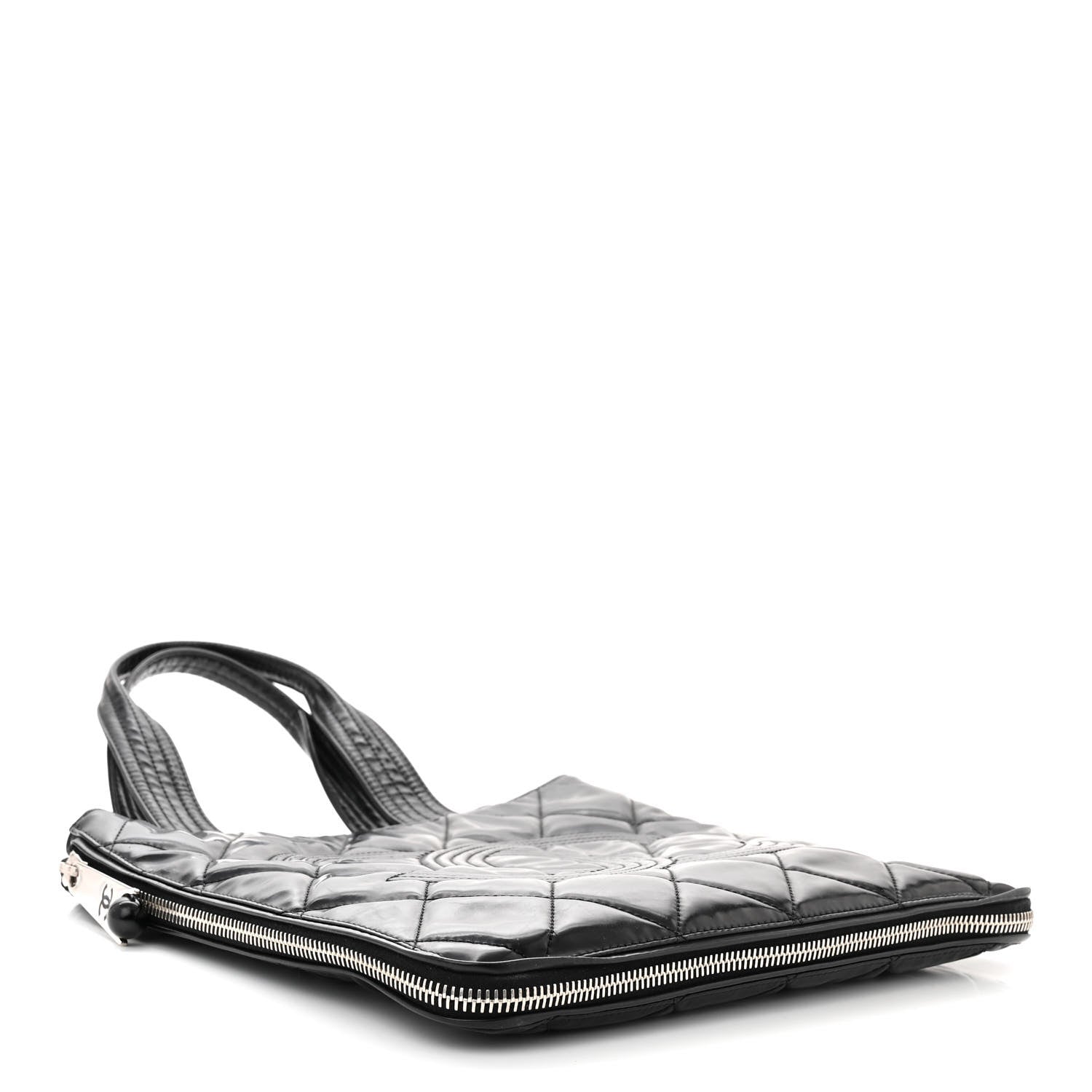 Chanel Patent Quilted Expandable CC Shoping Tote Black 4 of 10