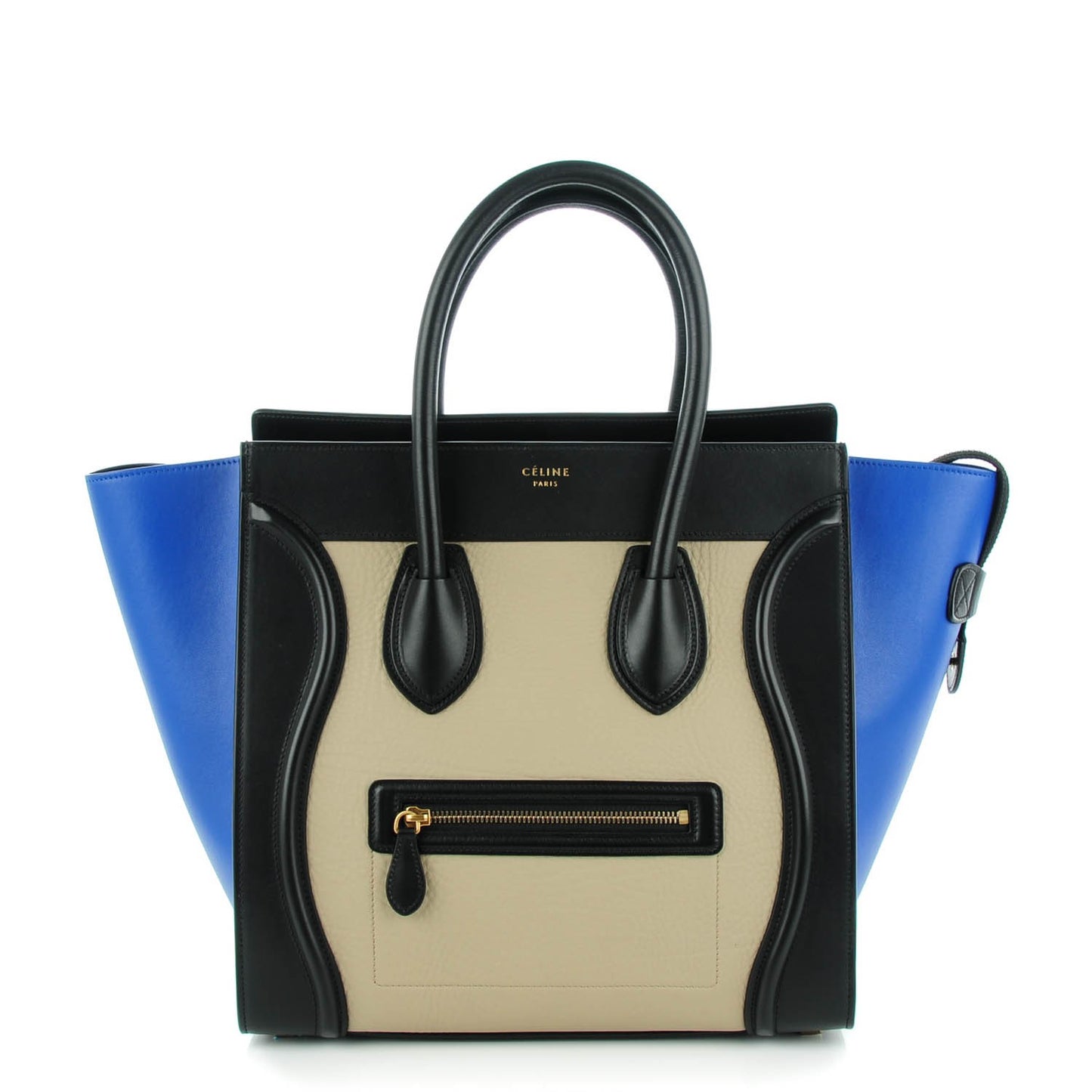 Elephant Calfskin Mini Tri-Color Luggage Beige