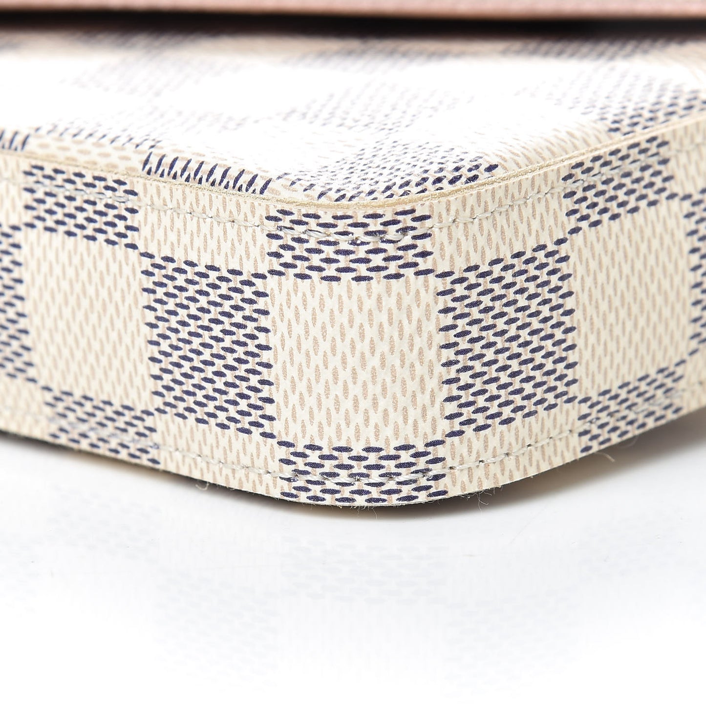 Damier Azur Pochette Felicie Chain Wallet Rose Ballerine