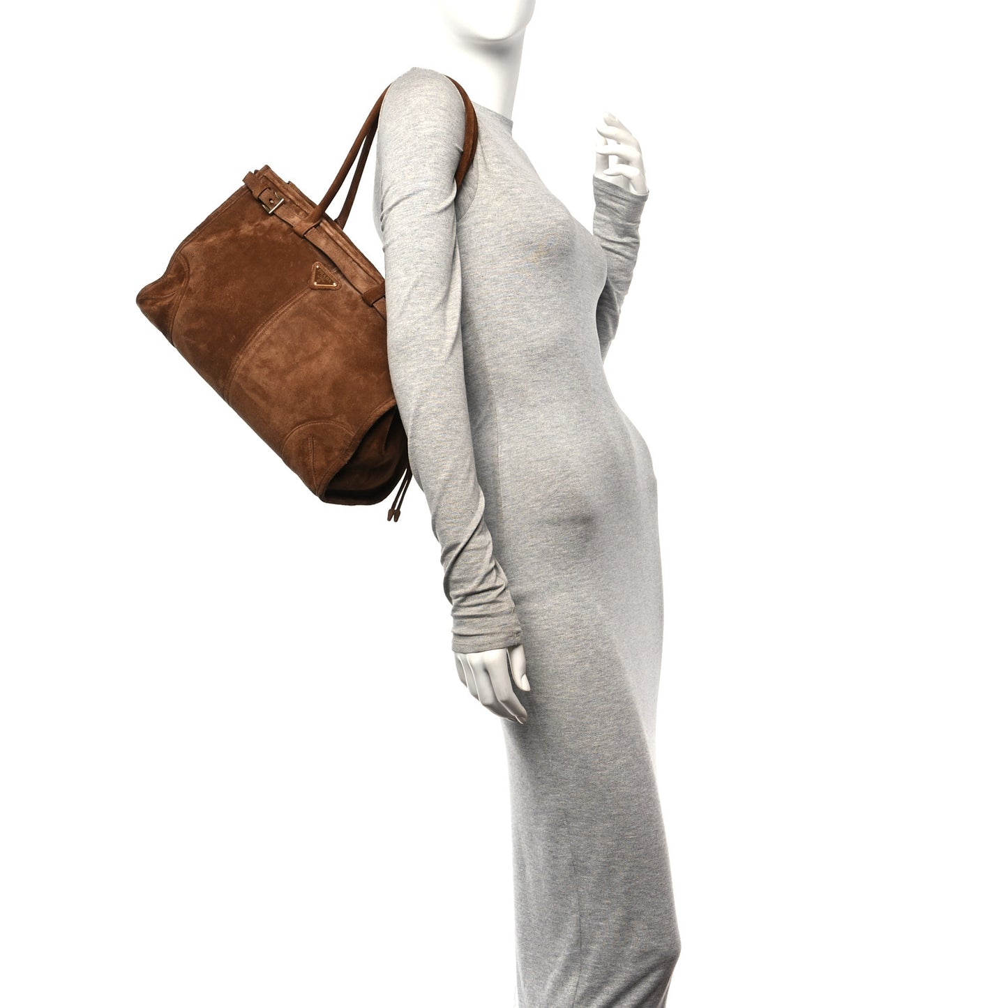 Suede Large Bonnie Shoulder Bag Cocoa Brown