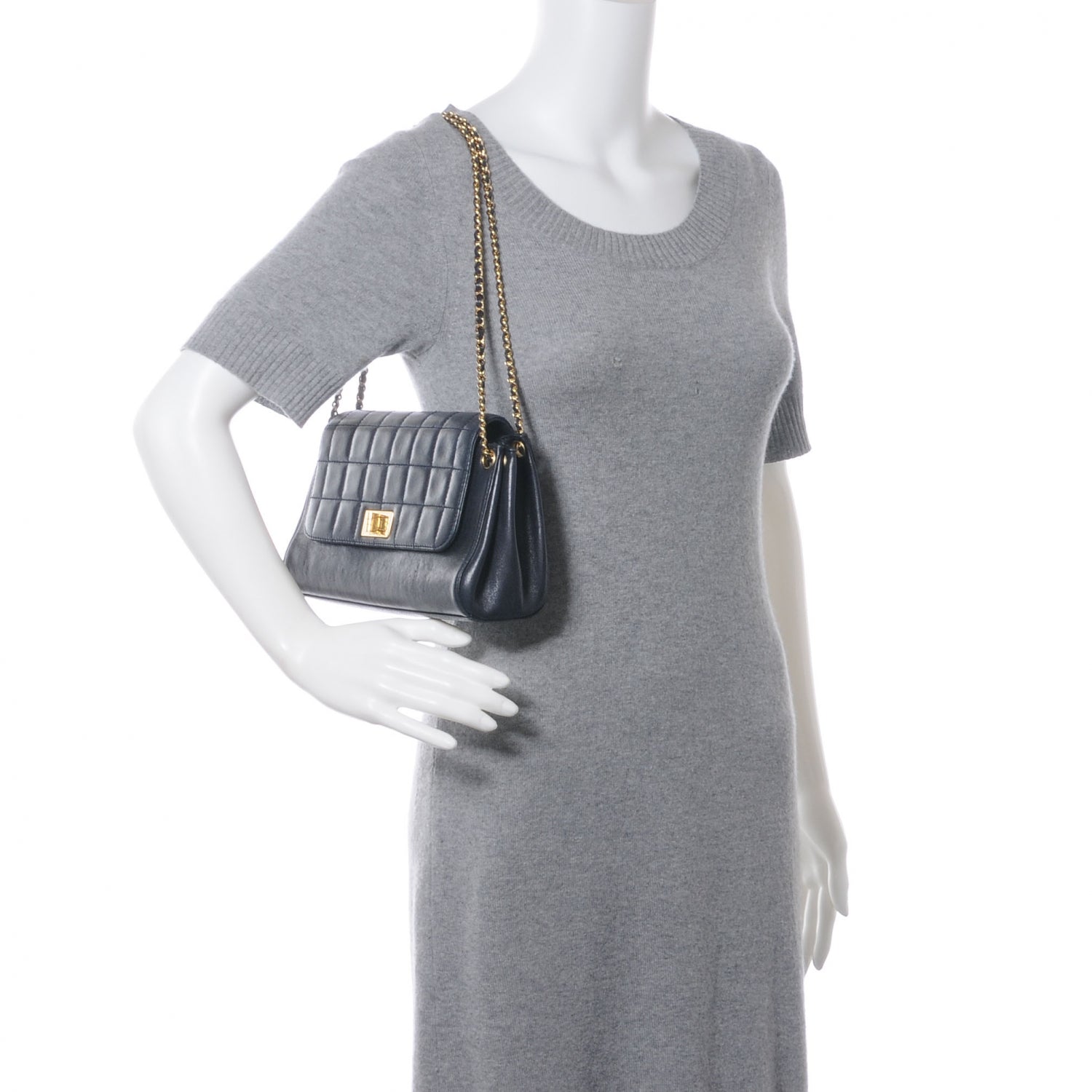 Chanel Lambskin Chocolate Bar Accordion Mademoiselle Black 2 of 7