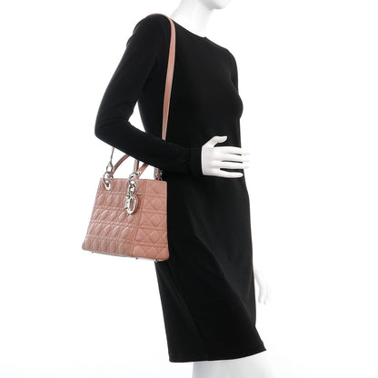Christian Dior Lambskin Cannage Medium Lady Dior Bois de Rose 2 of 12