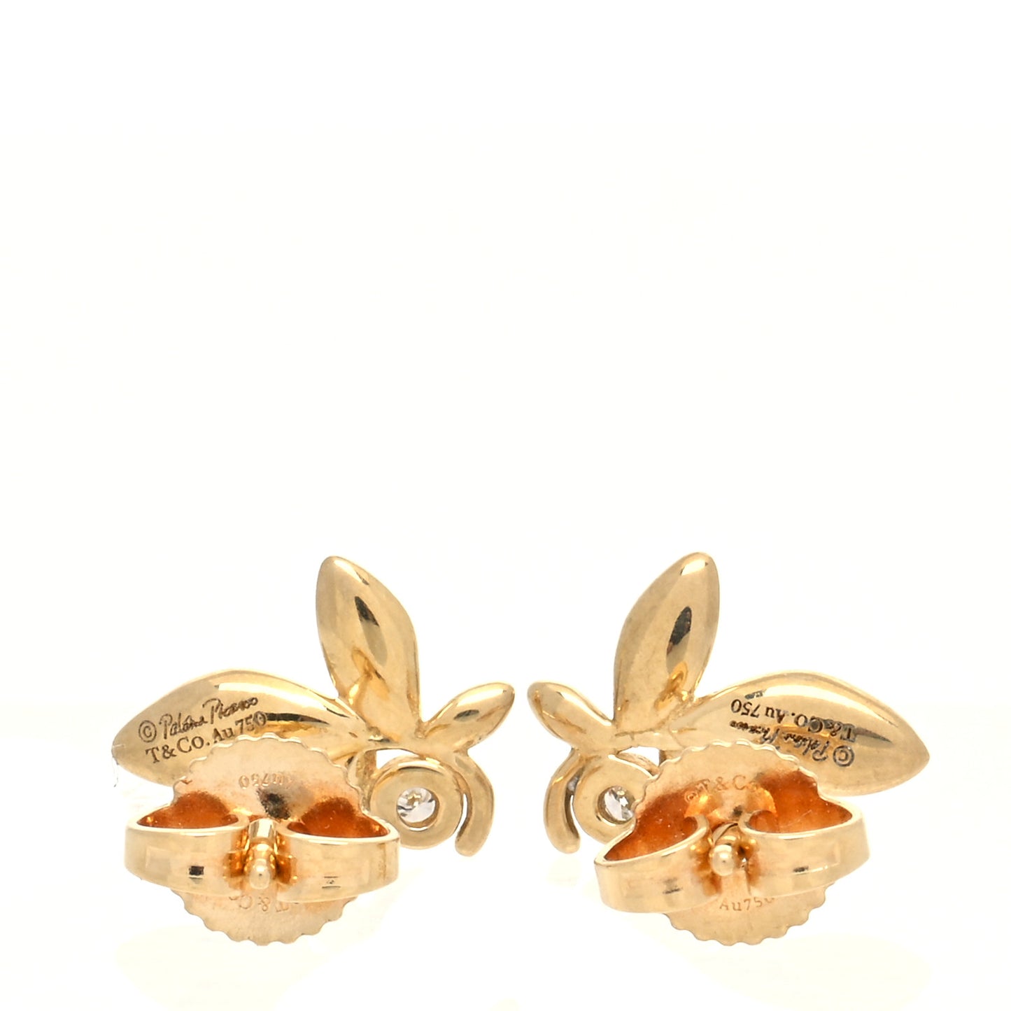 18K Yellow Gold Diamond Paloma Picasso Olive Leaf Earrings