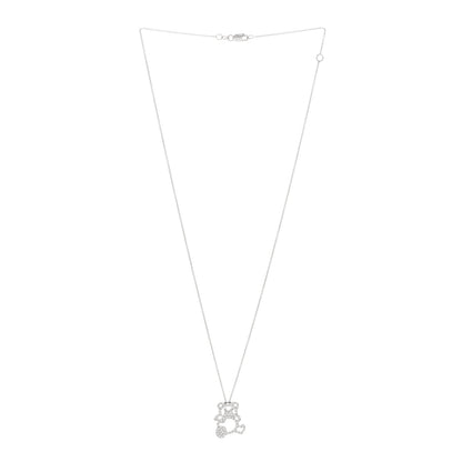 Roberto Coin 18K White Gold Diamond Teddy Bear Pendant Necklace 3 of 4
