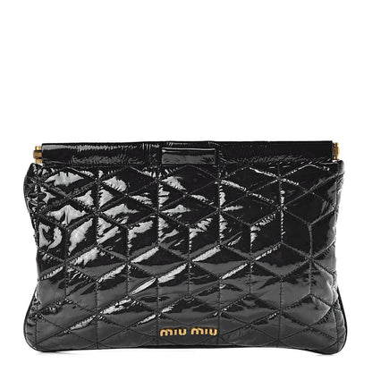 Miu Miu Patent Quilted Clutch Black 1 of 7