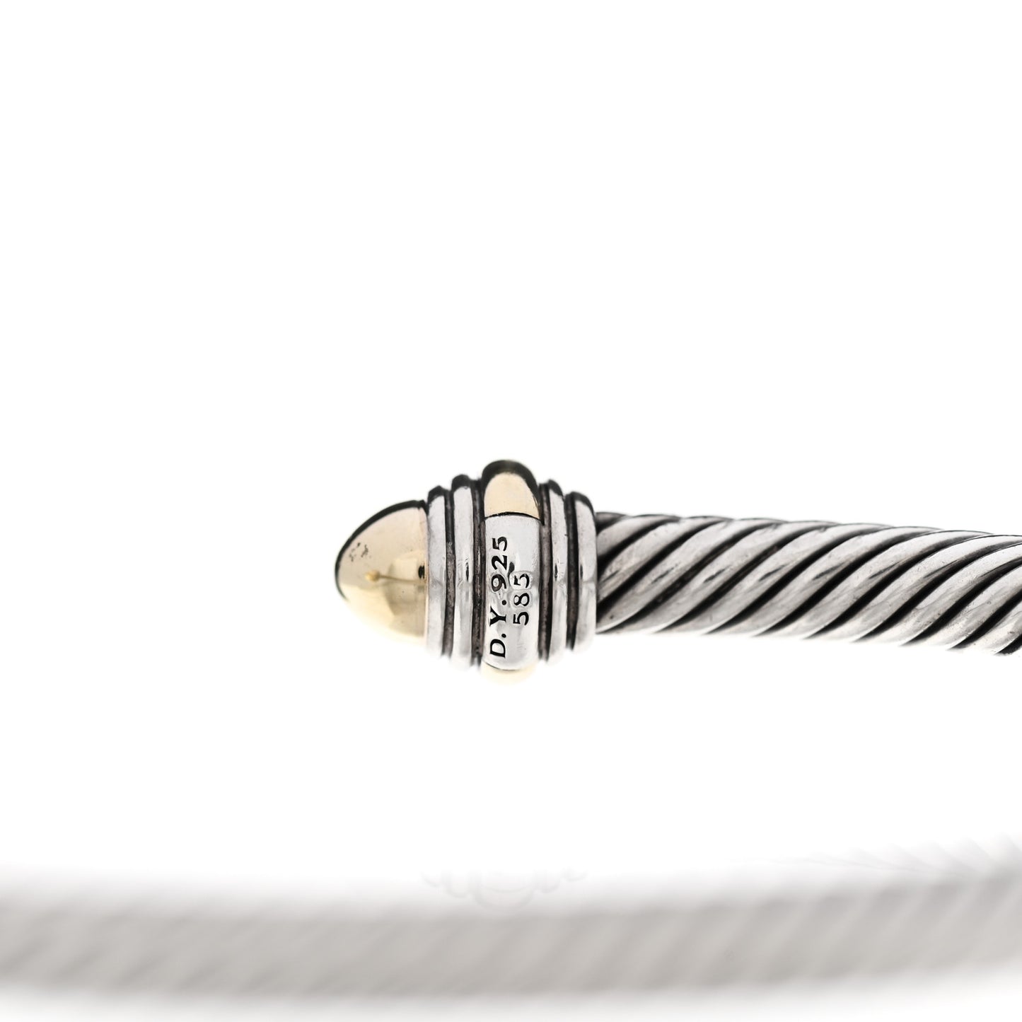 Sterling Silver 14K Yellow Gold 5mm Cable Classics Dome Bracelet