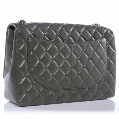 Chanel Caviar Maxi Single Flap Grey 3 of 9