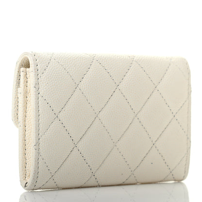 Chanel Caviar Quilted Flap Card Holder Wallet White 4 of 15