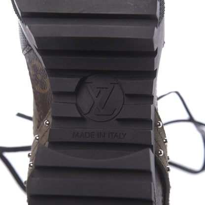 Louis Vuitton Suede Calfskin Monogram Laureate Platform Desert Boots 36 Kaki 6 of 8