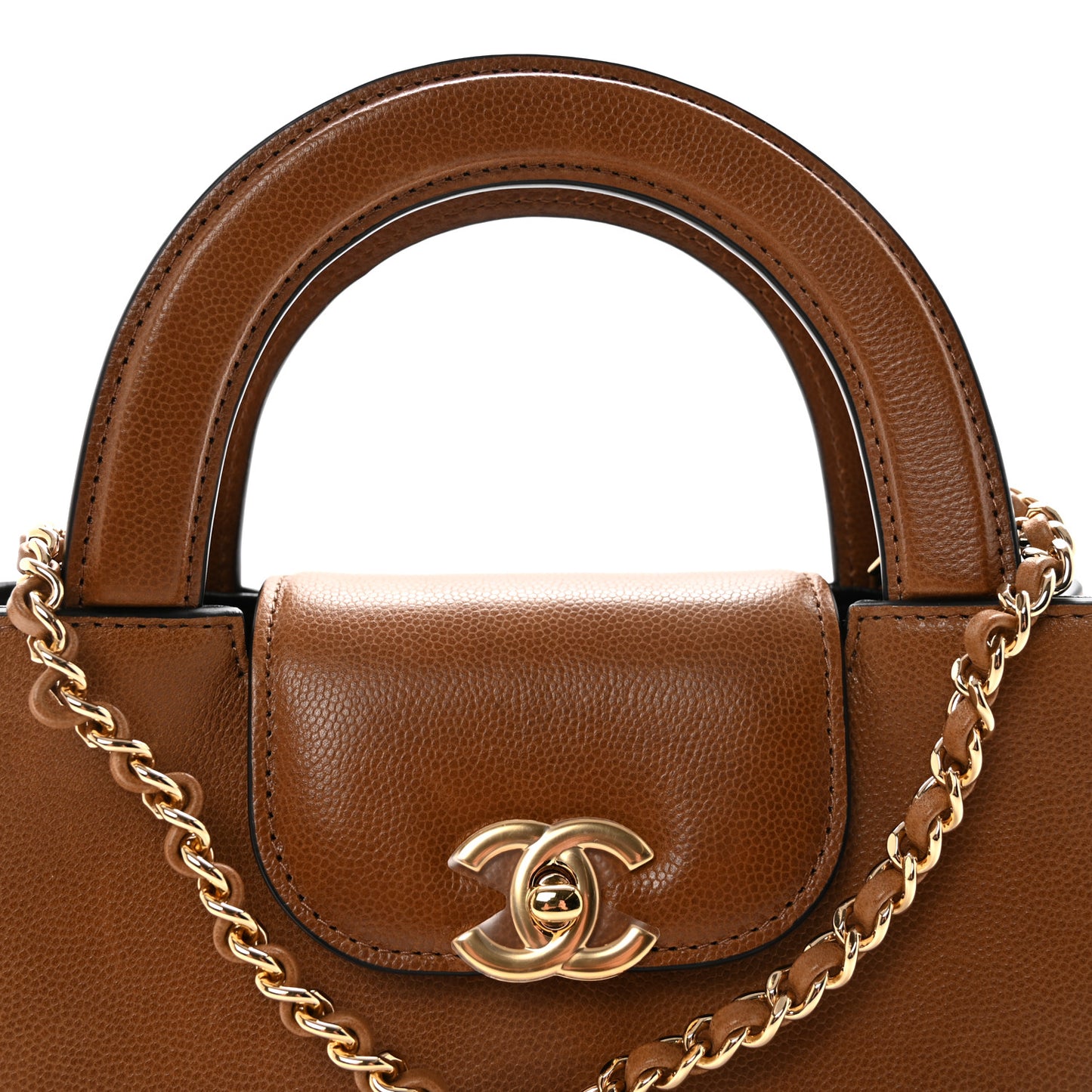 Caviar Nano Kelly Shopper Camel