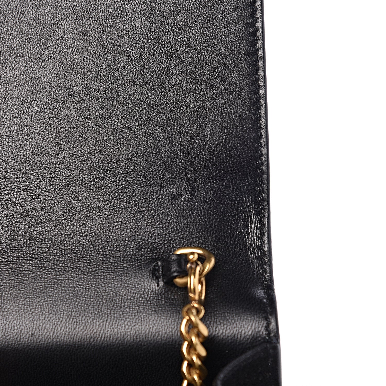 Saint Laurent Suede Sequin Bead Embellished Classic Monogram Kate Tassel Chain Wallet Black Multicolor 7 of 10