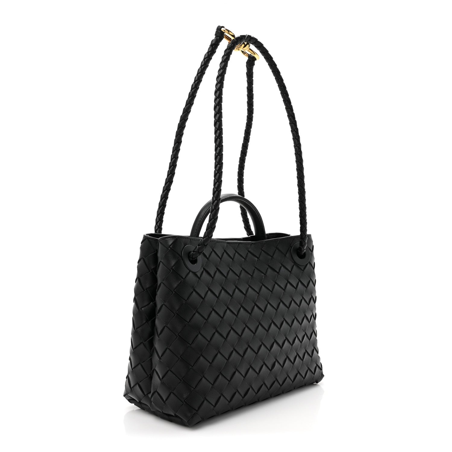 Bottega Veneta Nappa Intrecciato Small Andiamo Shoulder Bag Black 3 of 9