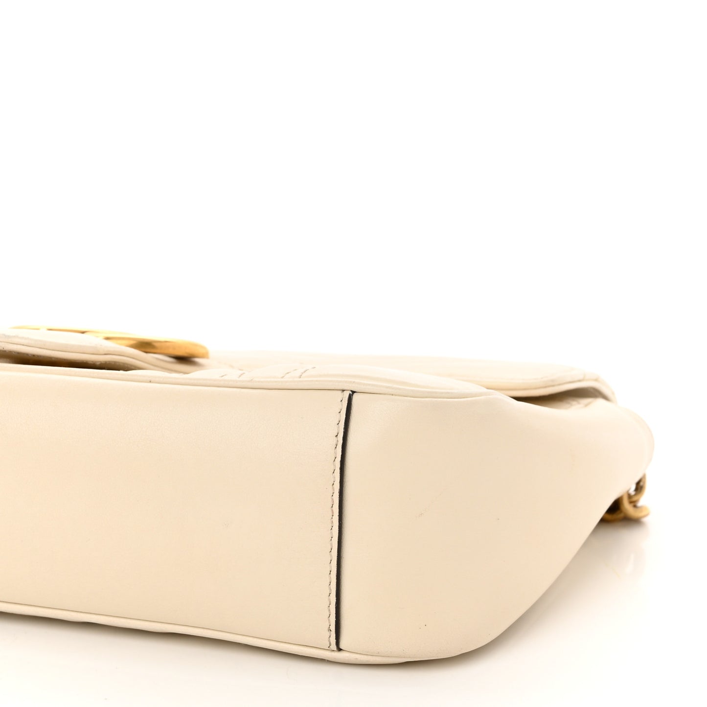 Calfskin Matelasse Small GG Marmont Shoulder Bag White