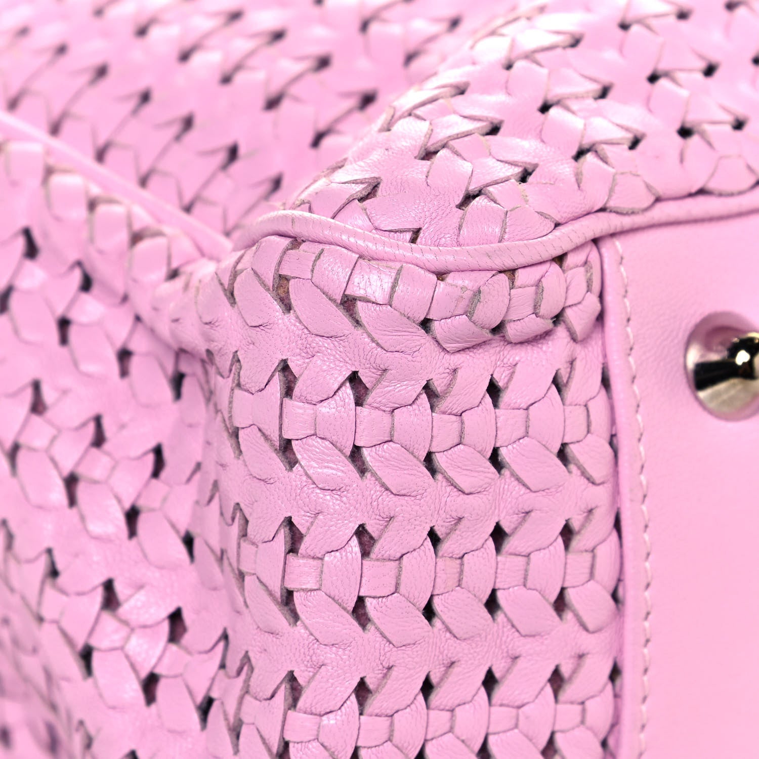 Christian Dior Lambskin Woven Dior Soft Shopping Tote Pink 8 of 16