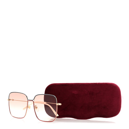 Gucci Metal Square Frame Sunglasses GG0443S Gold Pink 8 of 8