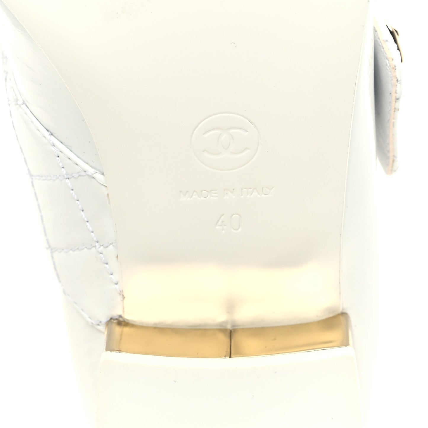 Patent Goatskin Cap Toe Mary Janes 40 White Black
