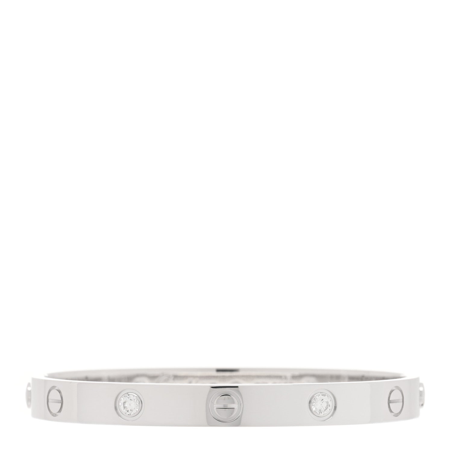 Cartier 18K White Gold 4 Diamond LOVE Bracelet 16 1 of 5