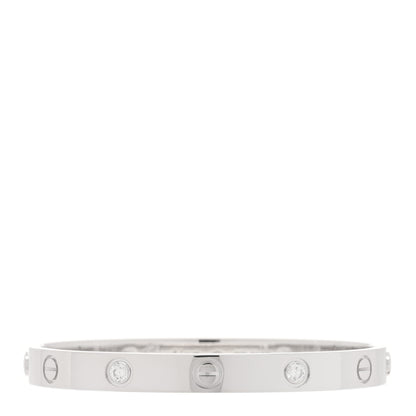 Cartier 18K White Gold 4 Diamond LOVE Bracelet 16 1 of 5