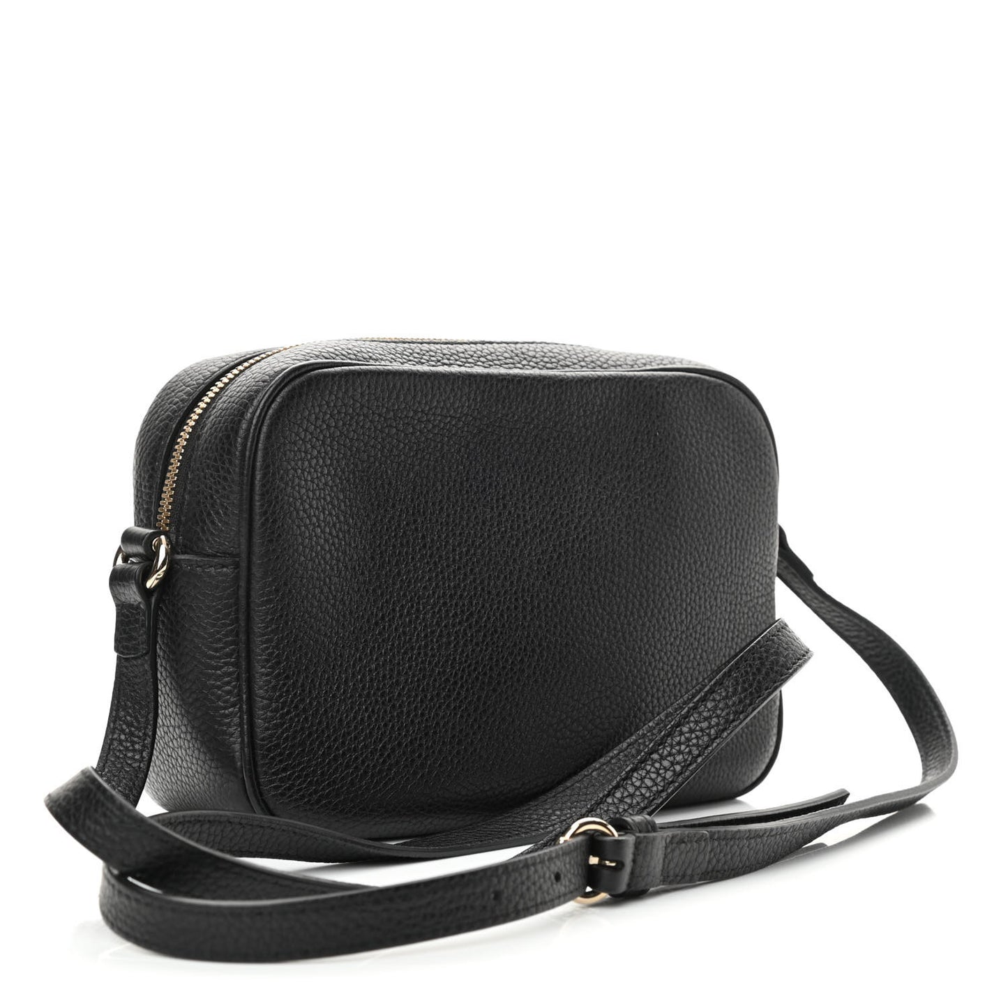 Pebbled Calfskin Small Soho Disco Bag Black