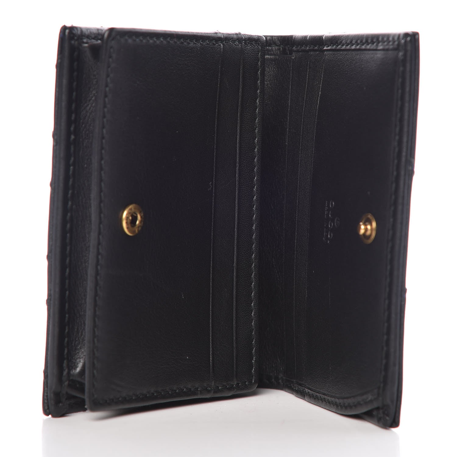 Gucci Calfskin Matelasse GG Marmont Card Case Wallet Black 7 of 8