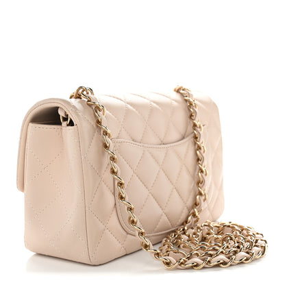Chanel Lambskin Quilted Mini Rectangular Flap Light Beige 3 of 11