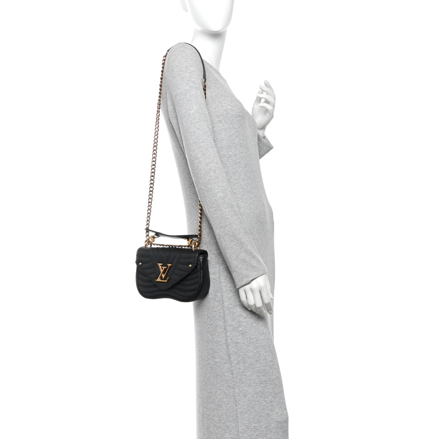 Louis Vuitton Calfskin New Wave Chain PM Black 2 of 11