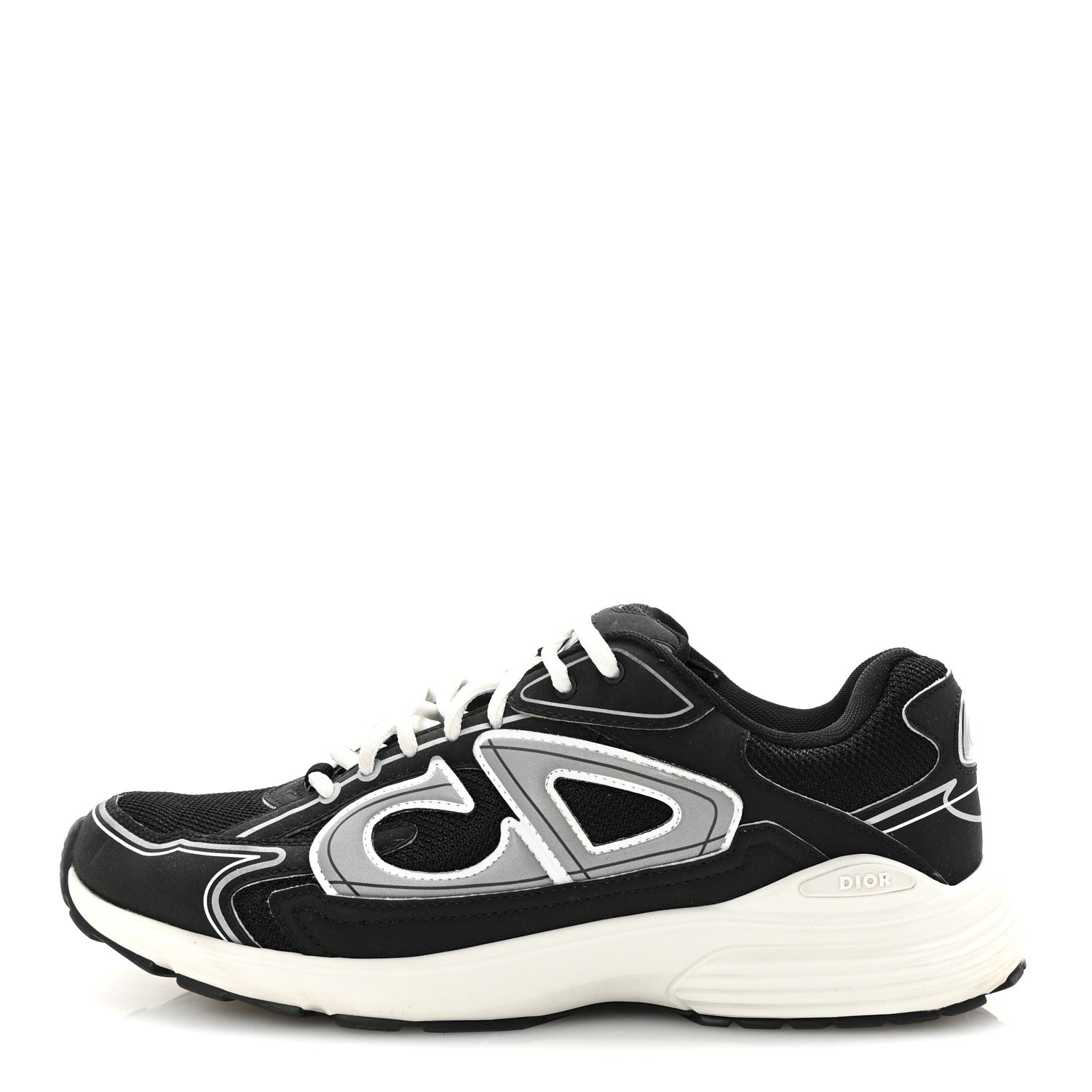 Christian Dior Technical Mesh Calfskin Mens B30 Sneakers 43 Black White 1 of 9
