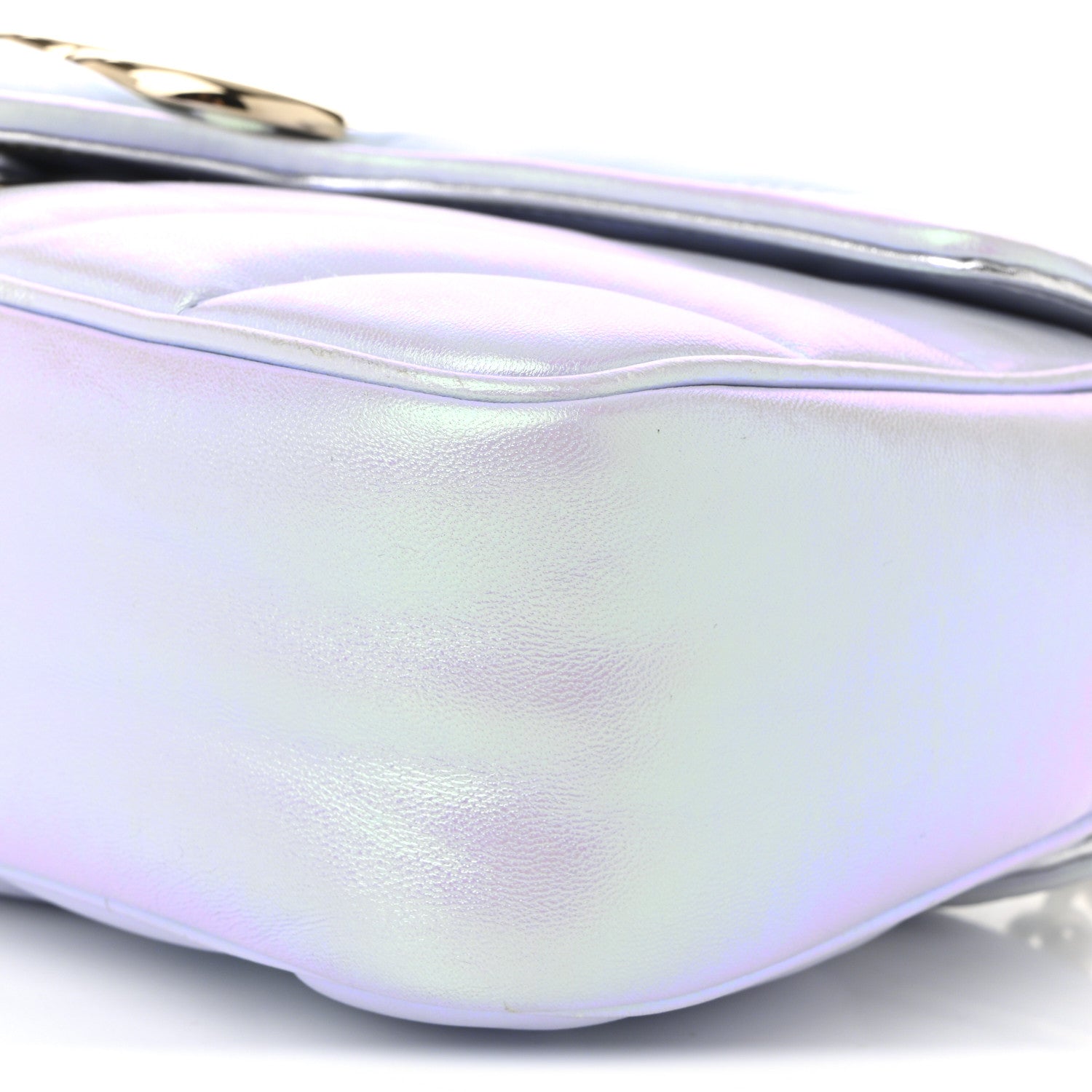 Gucci Iridescent Nappa Chevron Matelasse Small GG Marmont Shoulder Bag Iridescent Snow Light Blue 19 of 19