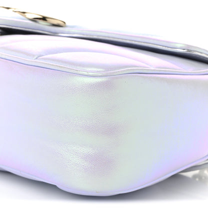 Gucci Iridescent Nappa Chevron Matelasse Small GG Marmont Shoulder Bag Iridescent Snow Light Blue 19 of 19