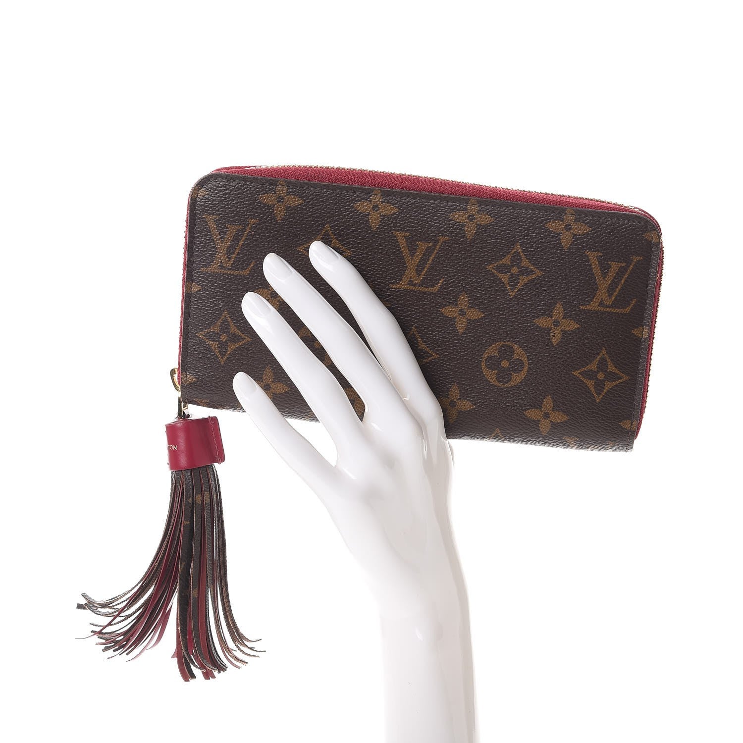 Louis Vuitton Monogram Pompon Zippy Wallet Fuchsia 2 of 9
