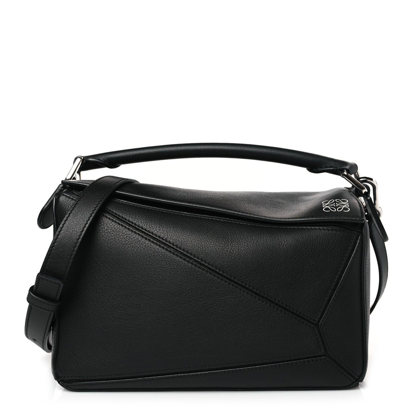 Calfskin Small Puzzle Bag Black