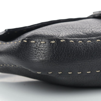 Fendi Calfskin Romano Selleria Baguette Black 6 of 16