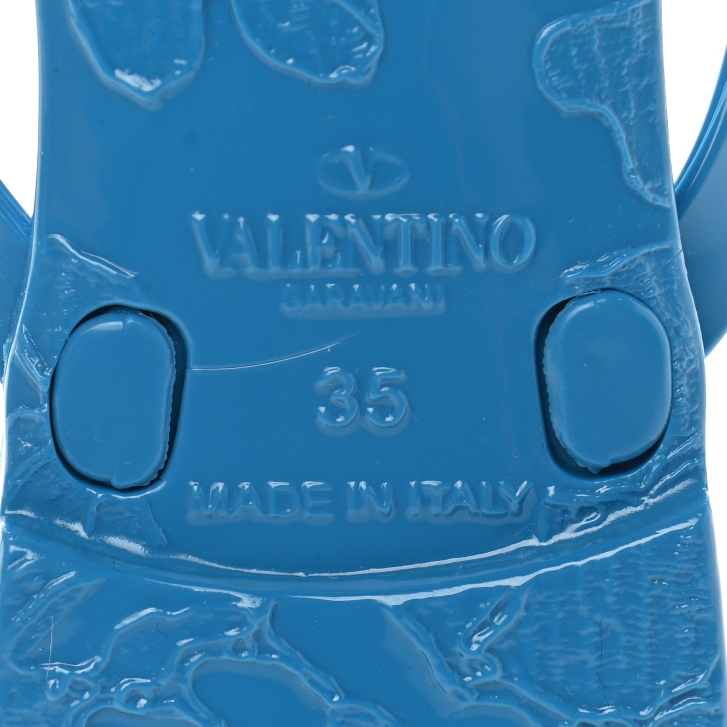 PVC Jelly Rockstud Bow Thong Sandals 35 Blue