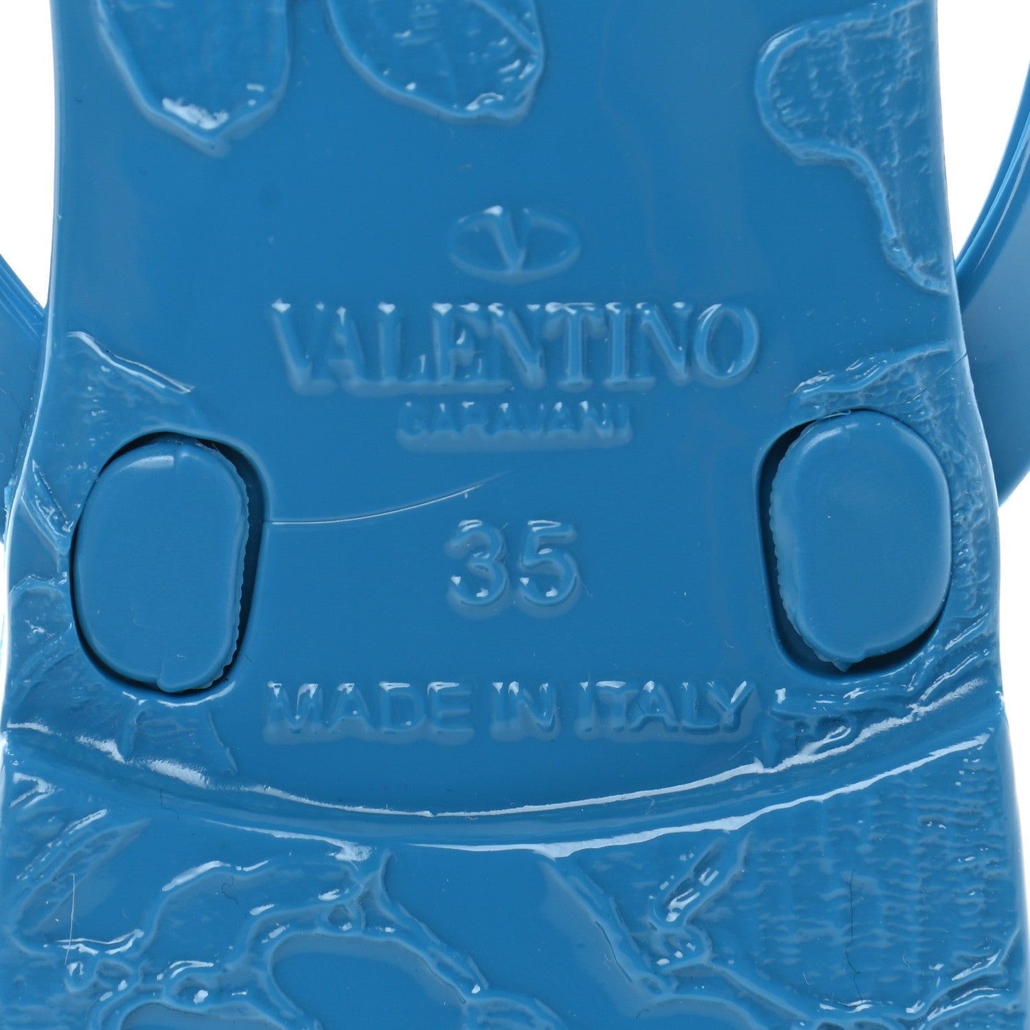 Valentino Garavani PVC Jelly Rockstud Bow Thong Sandals 35 Blue 6 of 8