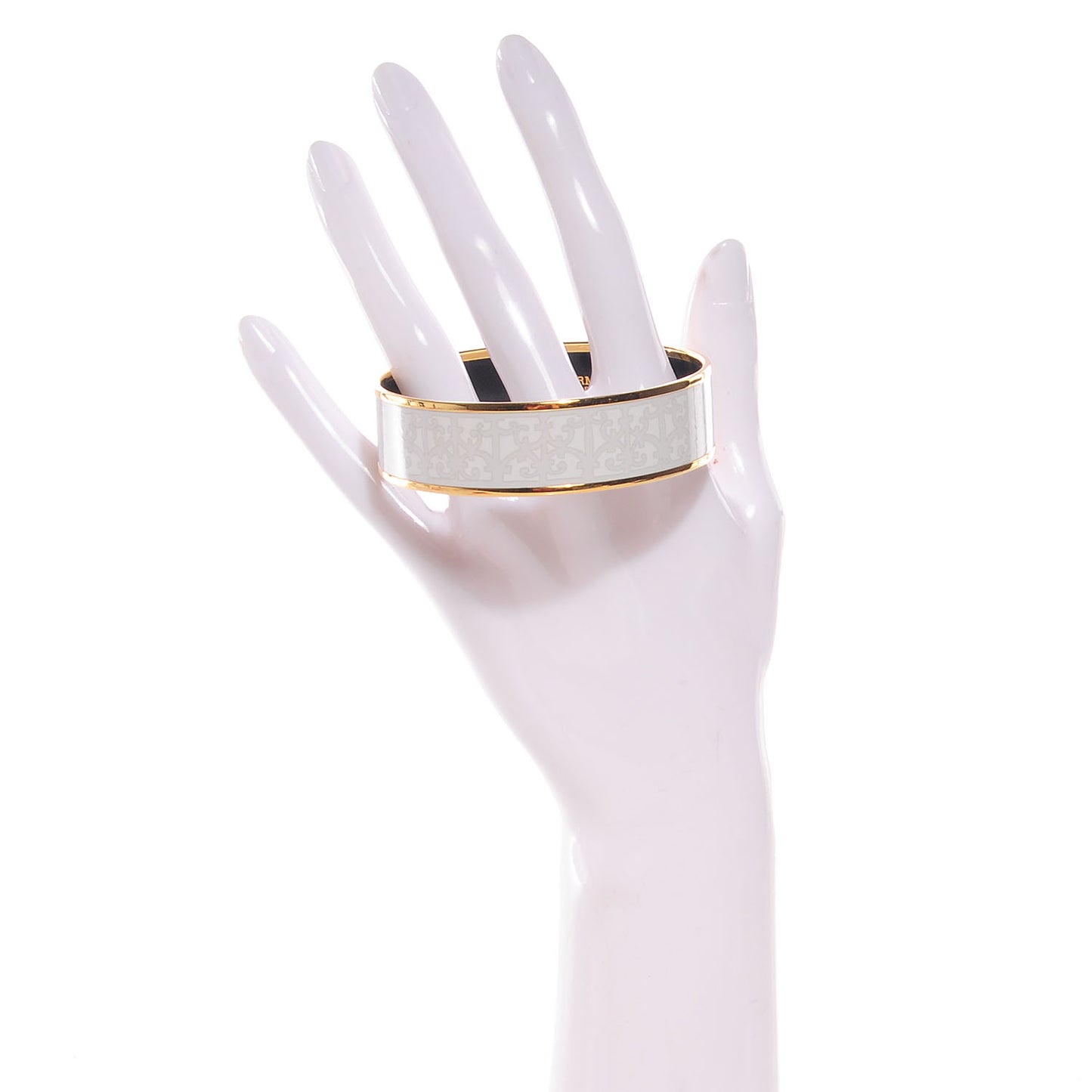 Enamel Printed Wide Balcons du Guadalquivir Bracelet 65 White
