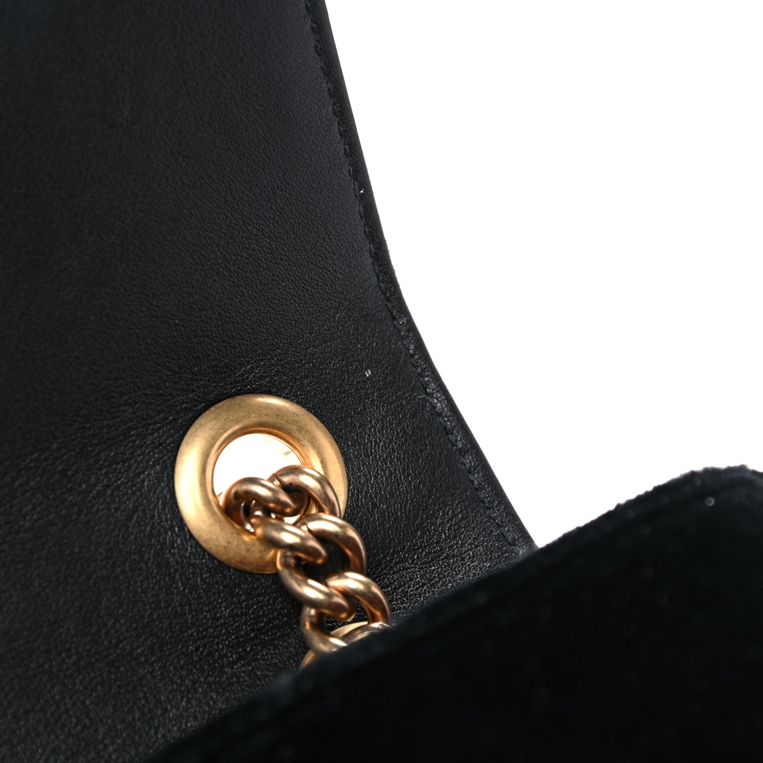 Gucci Velvet Matelasse Loved Embroidered Medium GG Marmont Shoulder Bag Black 12 of 17