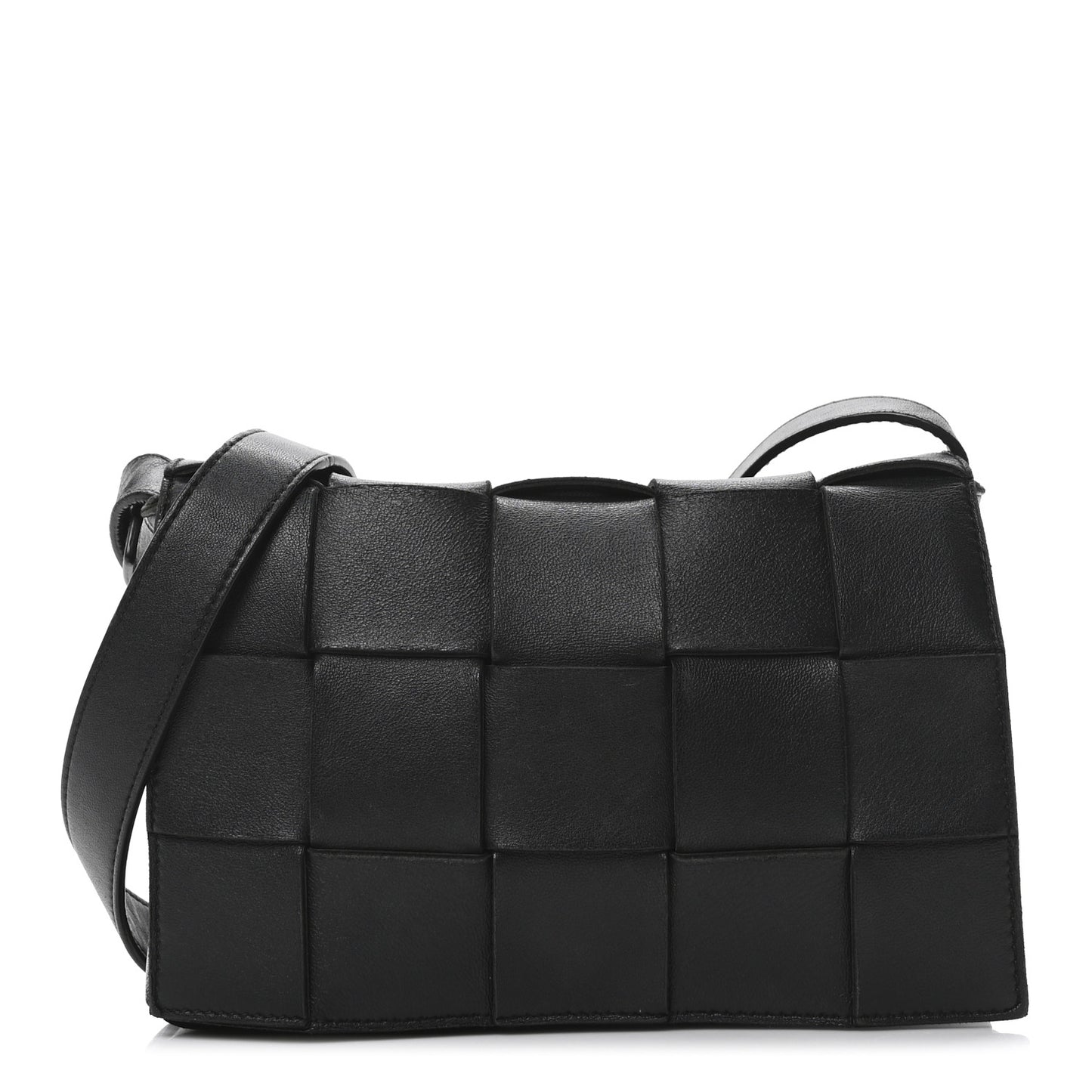 Lambskin Maxi Intrecciato Cassette Crossbody Bag Black