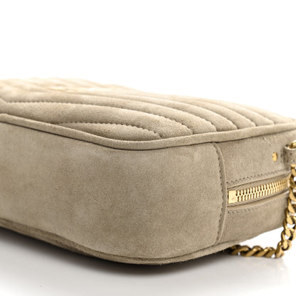 Saint Laurent Suede Matelasse Monogram Mini Lou Camera Bag Matte Gold 10 of 11
