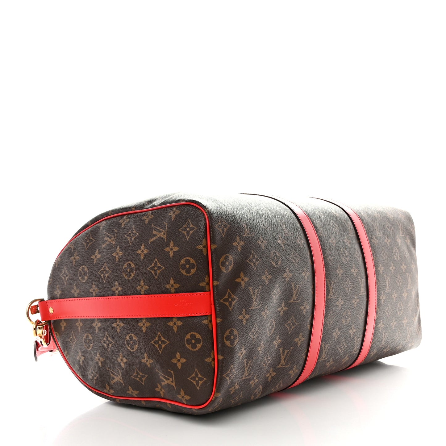 Calfskin Monogram Keepall Bandouliere 50 Coquelicot
