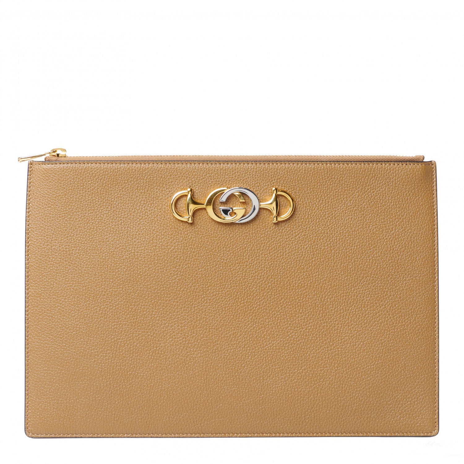 Gucci Grainy Calfskin Zumi Zip Pouch Friky Taupe 1 of 10