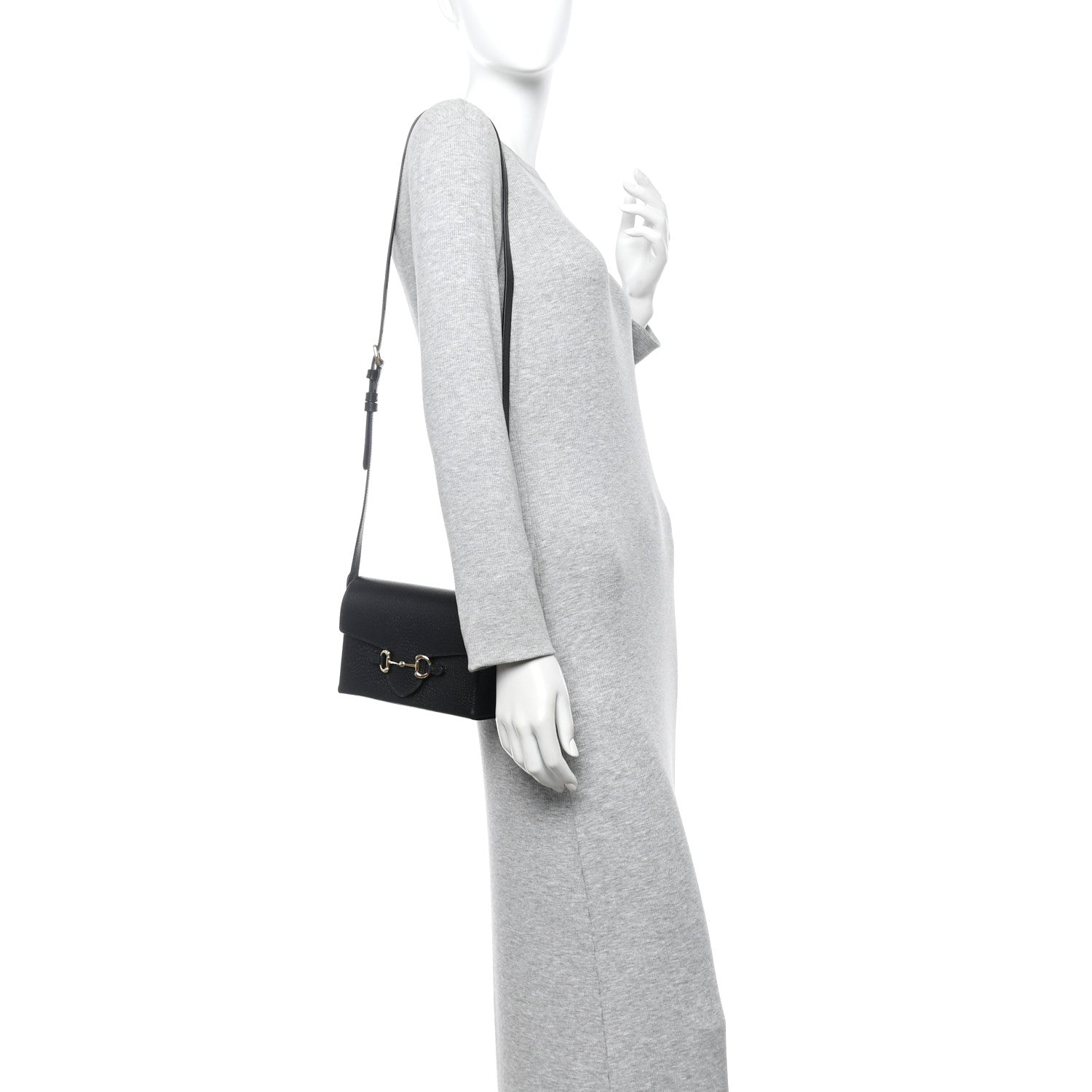 Gucci Calfskin Horsebit 1955 Shoulder Bag Black 3 of 11